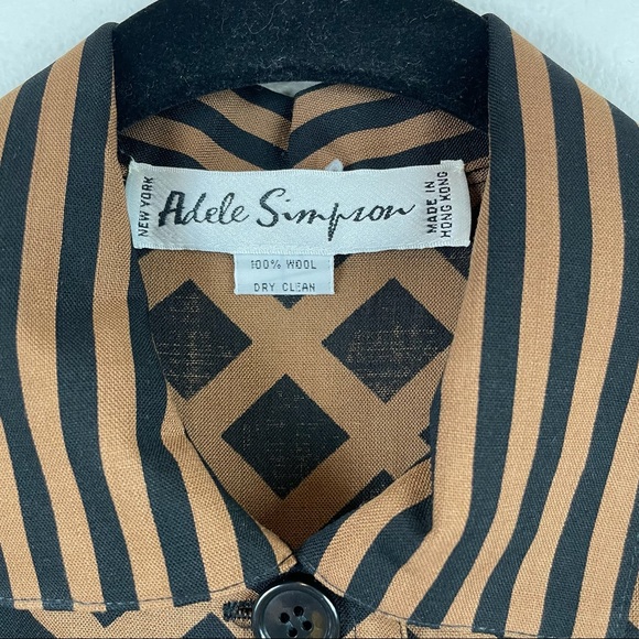 VTG Adele Simpson Multi Print Shirt Dress Size 10 - Picture 4 of 15